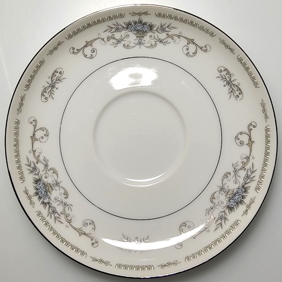 Diane by Fine China of Japan Blue Flower Scrolls - Saucers Set of 13 - Picture 8 of 10